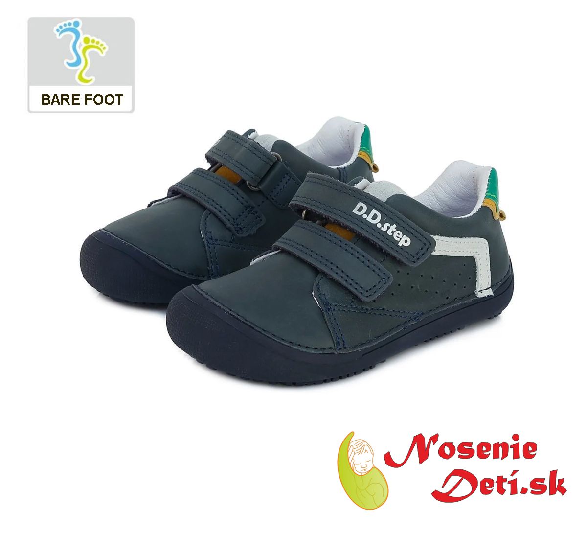 Barefoot celoroční chlapecká obuv DD Step Tmavě modré 063-397A