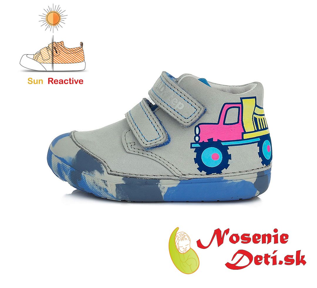 Chlapčenské jarné jesenné topánky DD Step Svetlošedé Monstertruck 066-317