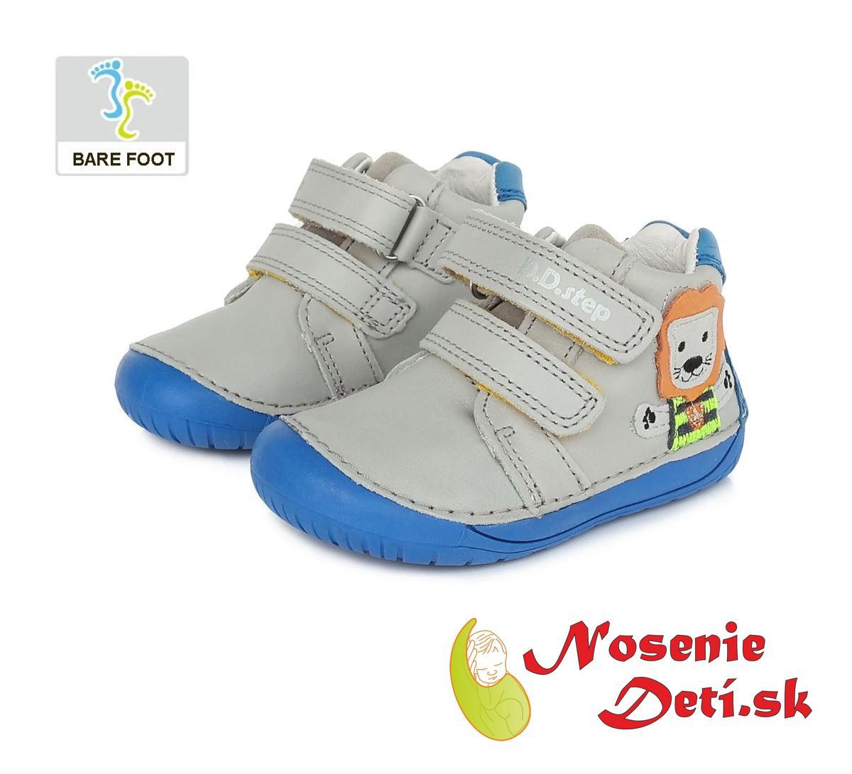 Barefoot chlapčenská obuv DD Step topánky Šedé Levík 070-381A