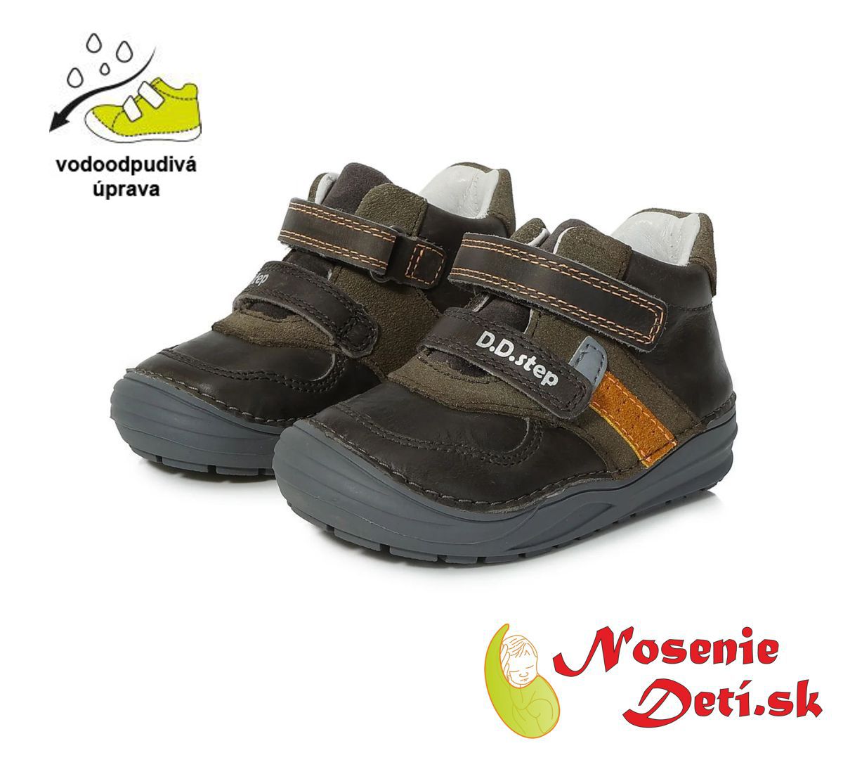 Chlapčenské jarné jesenné členkové topánky DD Step Khaki 071-325A