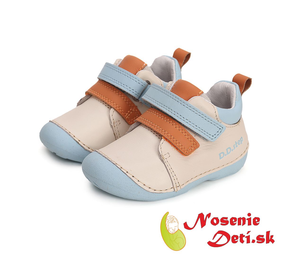 Chlapčenské prechodné topánky alternatíva barefoot D.D. Step 015-41509 Krémové