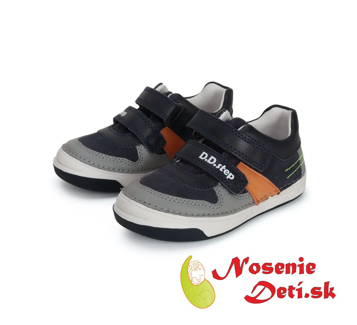 Chlapecké celoroční kožené boty tenisky D.D. Step Tmavě modré 040-41688