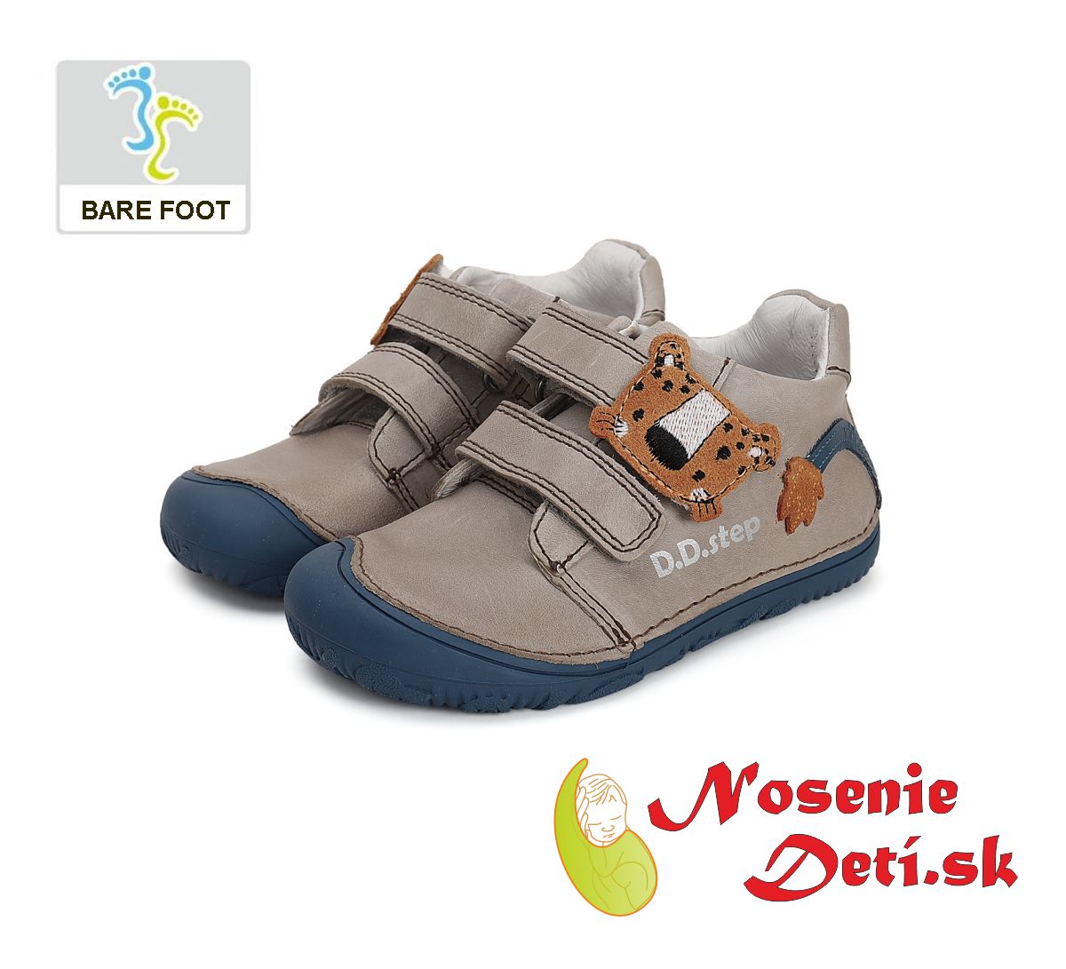 Barefoot chlapčenská prechodná obuv  DD Step topánky Šedé Gepard 073-41369A