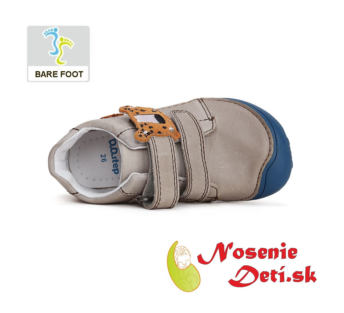 Barefoot chlapčenská prechodná obuv  DD Step topánky Šedé Gepard 073-41369A