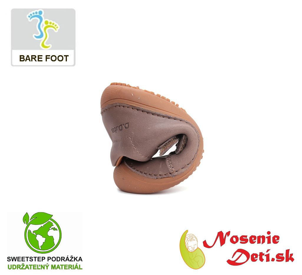 Chlapčenské barefoot kožené topánky tenisky D. D. Step Chocolate 063-61983A Chlapčenské barefoot kožené topánky tenisky D. D. Step Chocolate 063-61983A