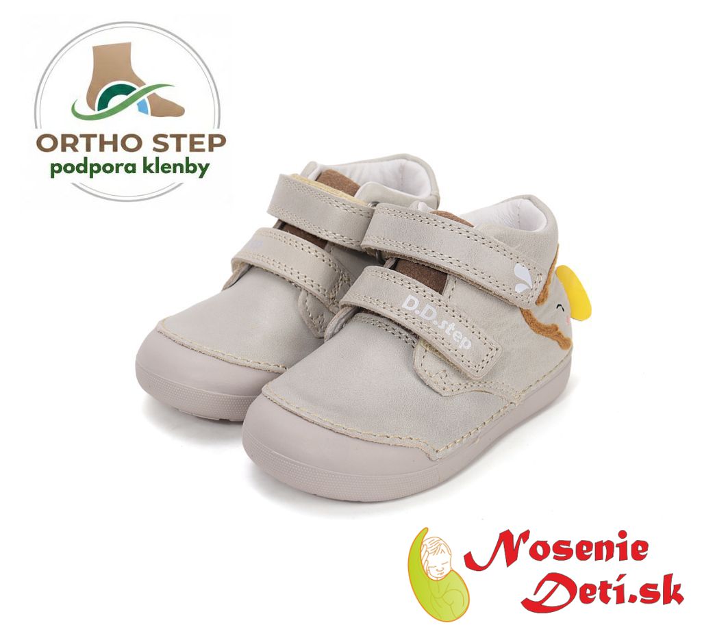 Barefoot alternatíva prechodné topánky D.D. Step Cream Sloník 066-61158