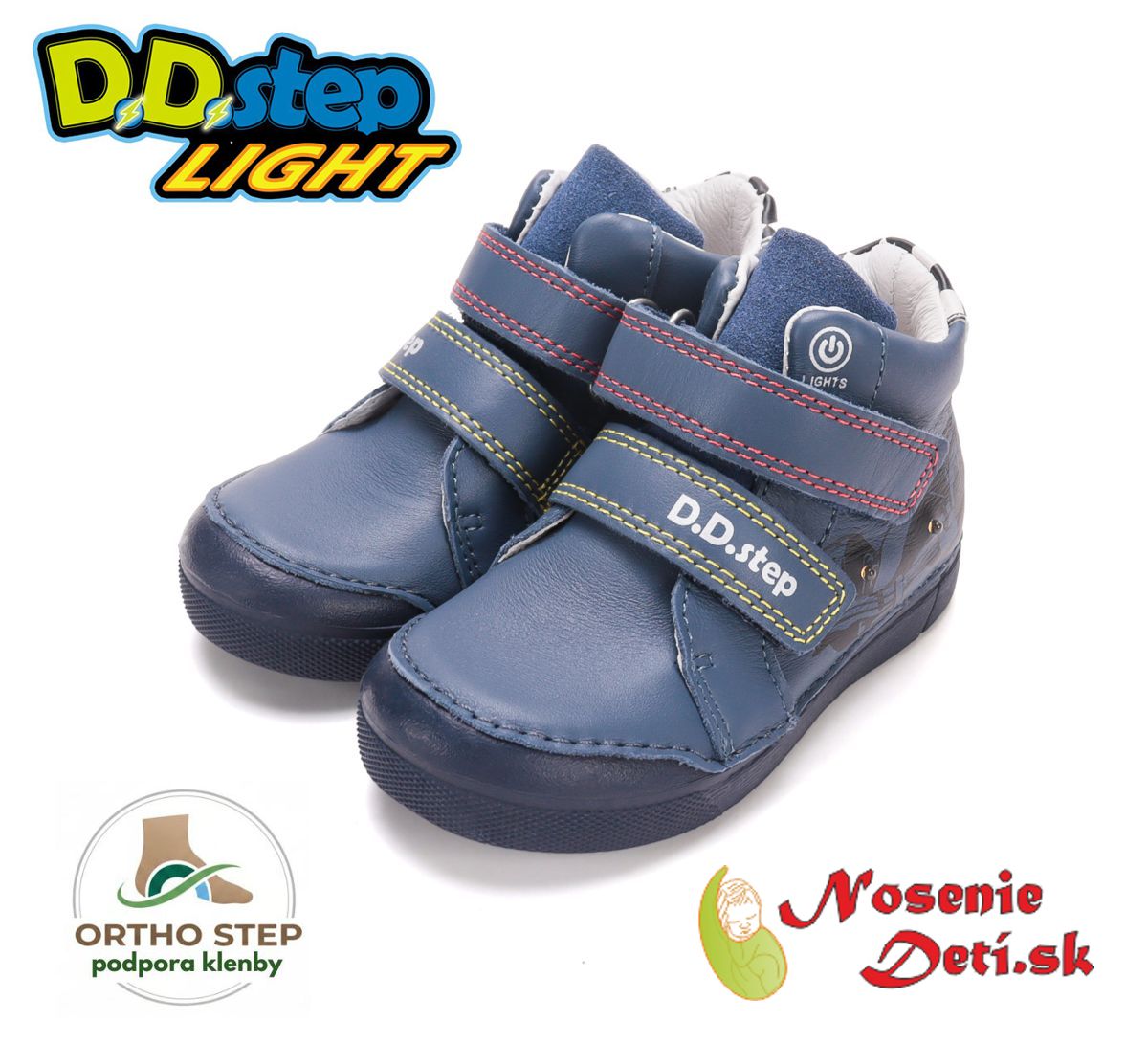 Chlapčenské blikajúce svietiace členkové topánky D. D. Step Royal Blue F1 068-62454A Chlapčenské blikajúce svietiace členkové topánky D. D. Step Royal Blue F1 068-62454A
