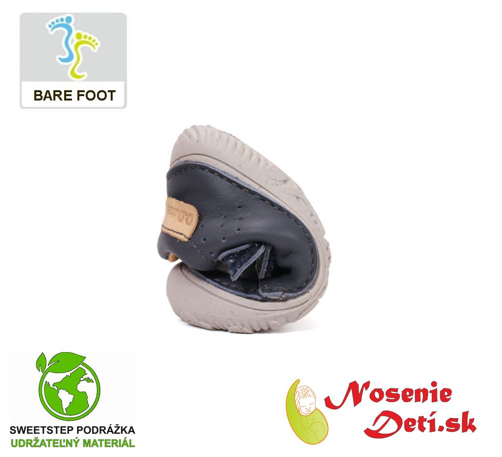 Chlapčenské barefoot kožené prechodné topánky D. D. Step Royal Blue 61950B Chlapčenské barefoot kožené prechodné topánky D. D. Step Royal Blue 61950B