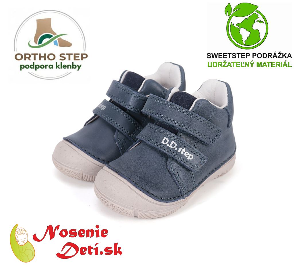 Chlapčenské prechodné kožené topánky D.D. Step Royal Blue 082-61125 Chlapčenské prechodné kožené topánky D.D. Step Royal Blue 082-61125