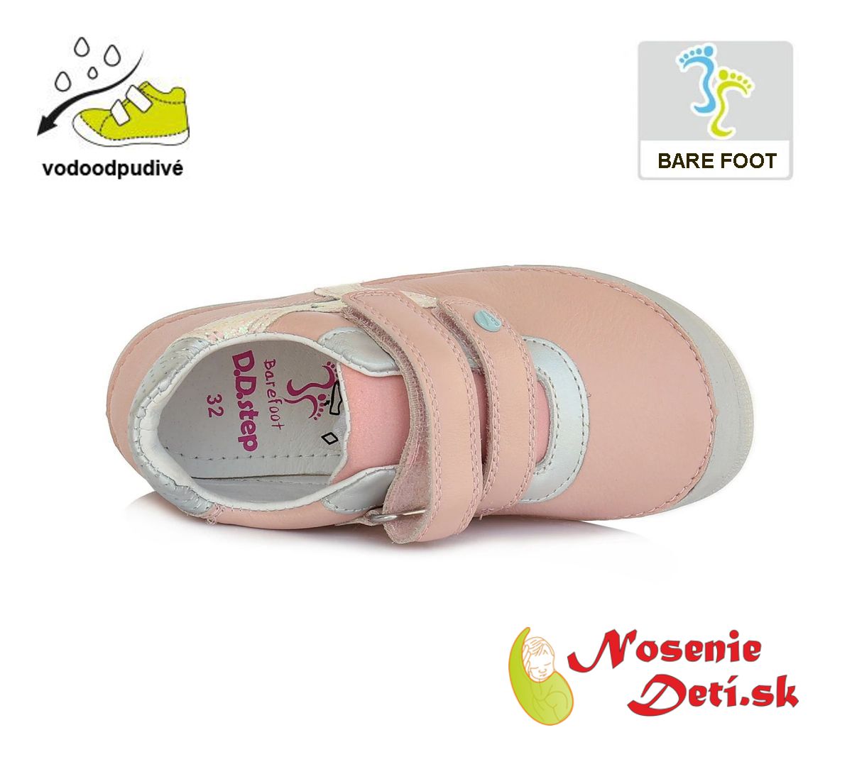 Barefoot obuv dievčenské celoročné topánky DD Step Ružové 063-432