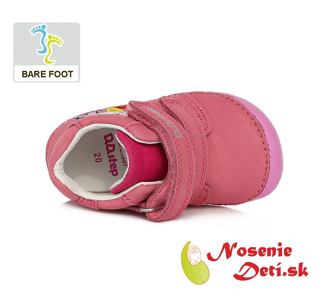 Dievčenské barefoot jarné jesenné topánky DD Step Ružové lienky 070-270A