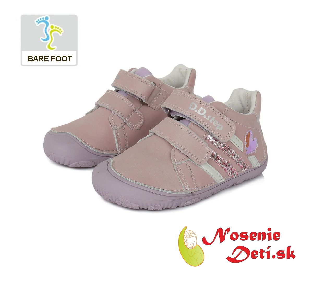 Barefoot dievčenské topánky jarné jesenné DD Step Lilac 073-790