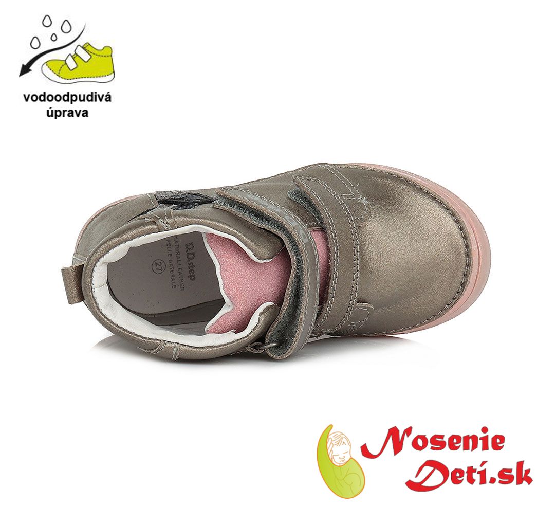 Dievčenské členkové jarné jesenné topánky DD Step Bronze Tulipán 078-861A