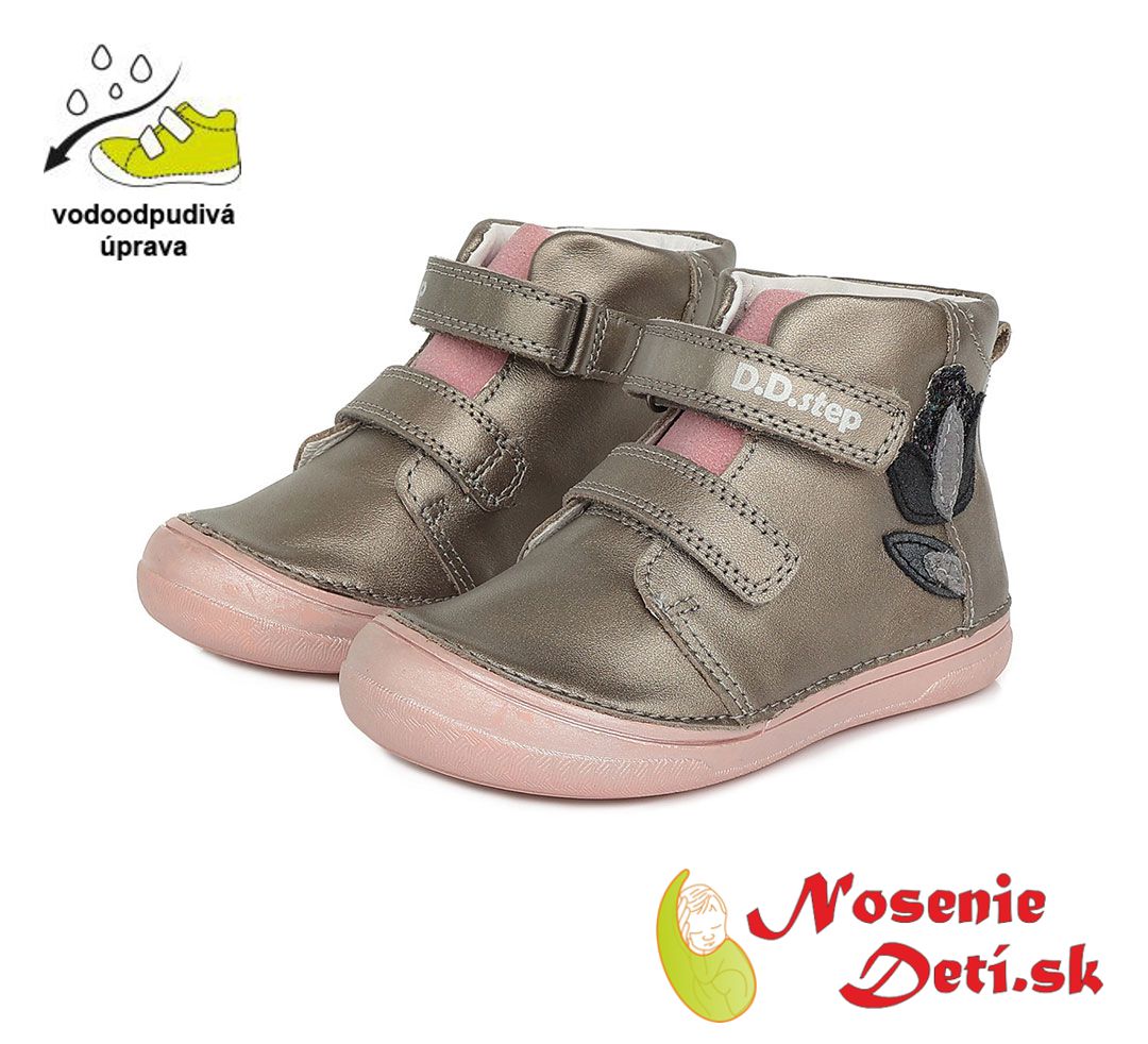 Dievčenské členkové jarné jesenné topánky DD Step Bronze Tulipán 078-861A