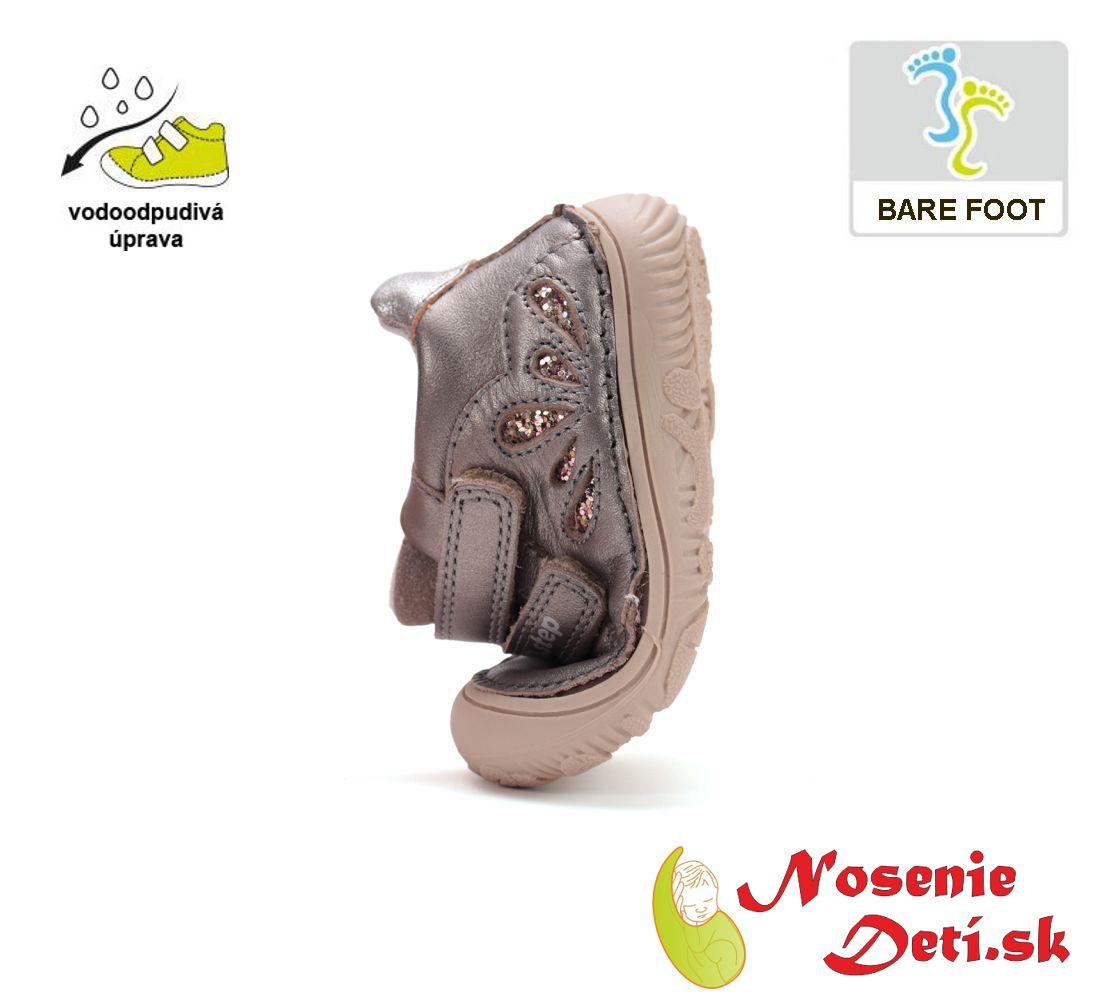 Dievčenské barefoot prechodné topánky D. D. Step Bronze 073-52355A