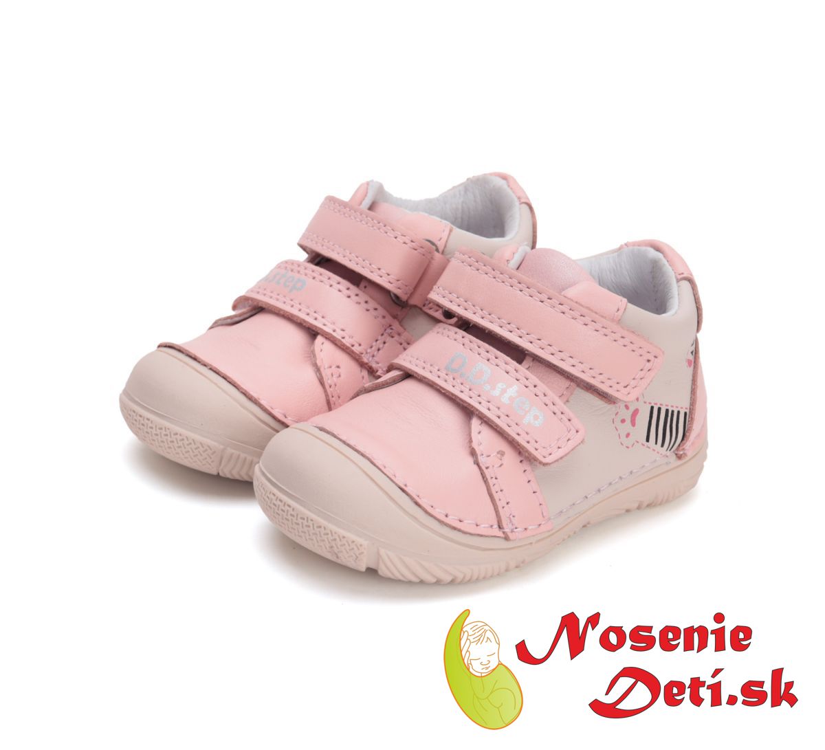 Dívčí celoroční kožené boty D.D. Step Pink Tlapka 082-51505