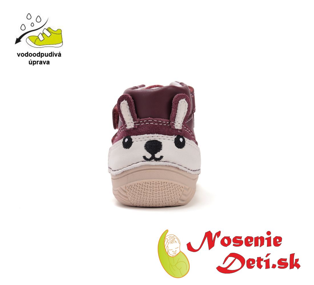 Dievčenské prechodné kožené topánky D.D. Step Violet Vínové 082-52873A