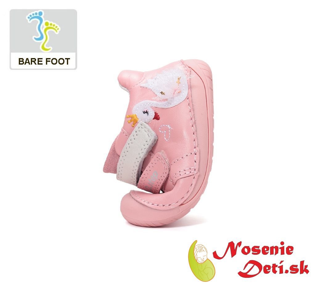 Barefoot obuv dievčenské kožené topánky D.D. Step Baby Pink Labuť 070-61837A Barefoot obuv dievčenské kožené topánky D.D. Step Baby Pink Labuť 070-61837A