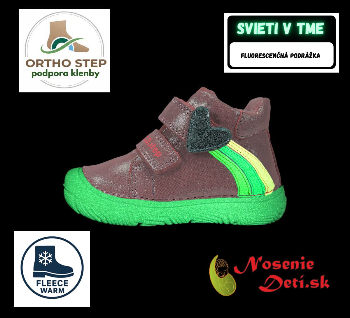 Dívčí vyteplené kožené boty D.D.Step Rose Gold Duhová cesta 082-62750A Dívčí vyteplené kožené boty D.D.Step Rose Gold Duhová cesta 082-62750A