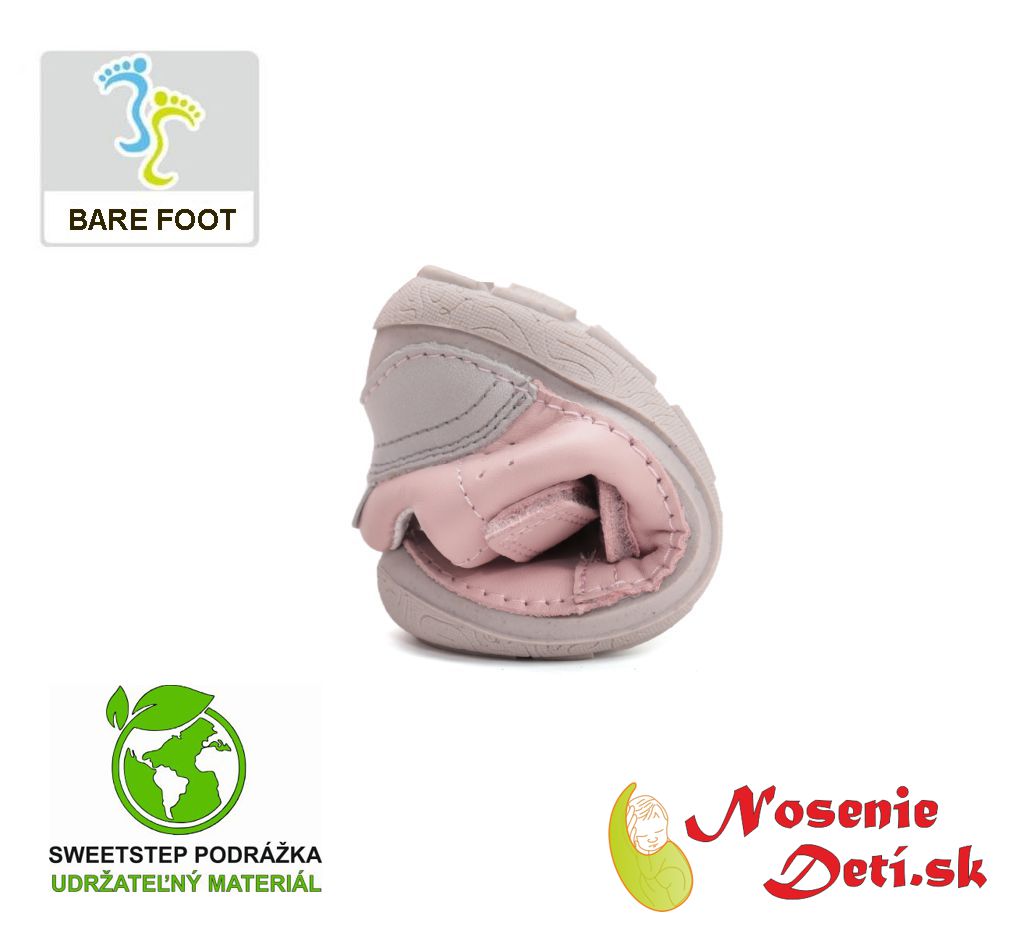 Dievčenské barefoot kožené prechodné topánky D. D. Step Baby Pink 116-61960C Dievčenské barefoot kožené prechodné topánky D. D. Step Baby Pink 116-61960C