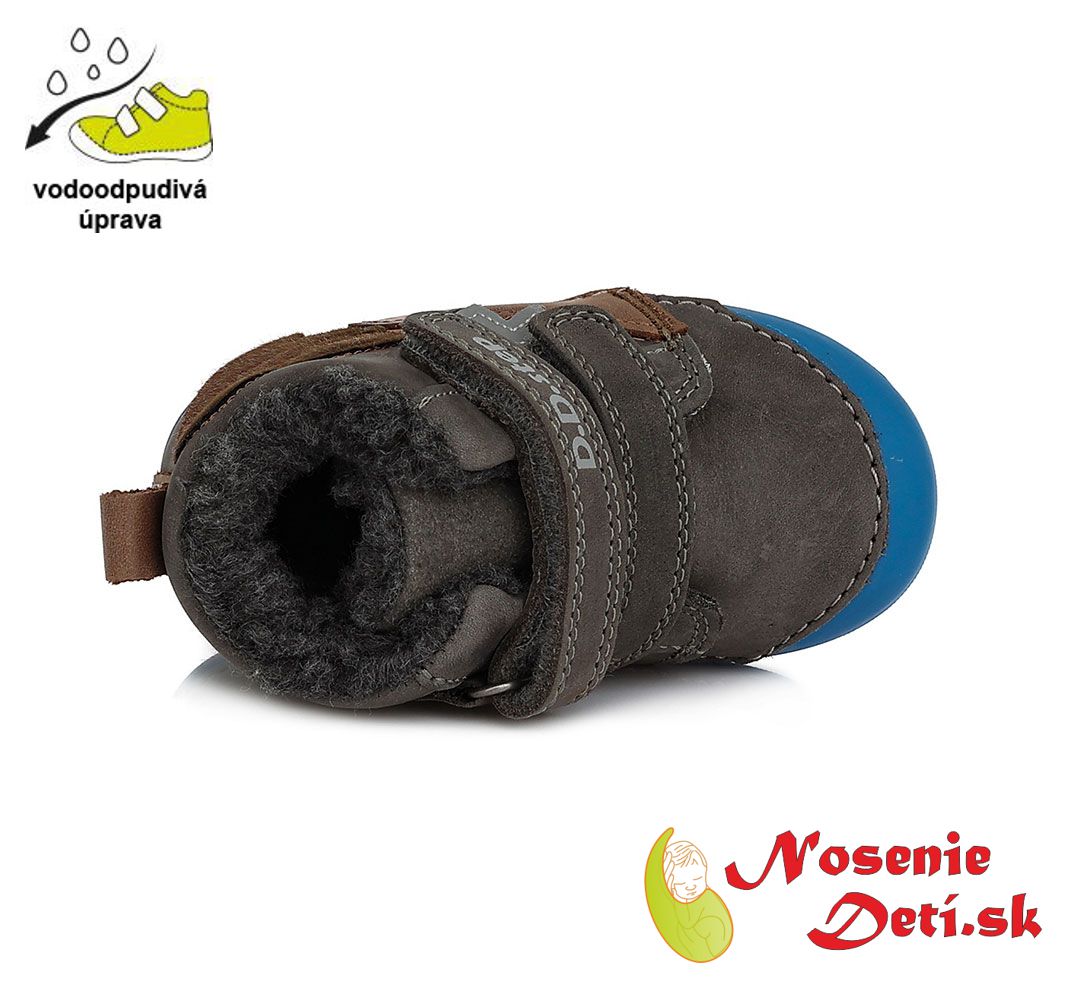 Detské zimné topánky alternatíva barefoot DD Step Šedé Veverička reflexné 066-852A
