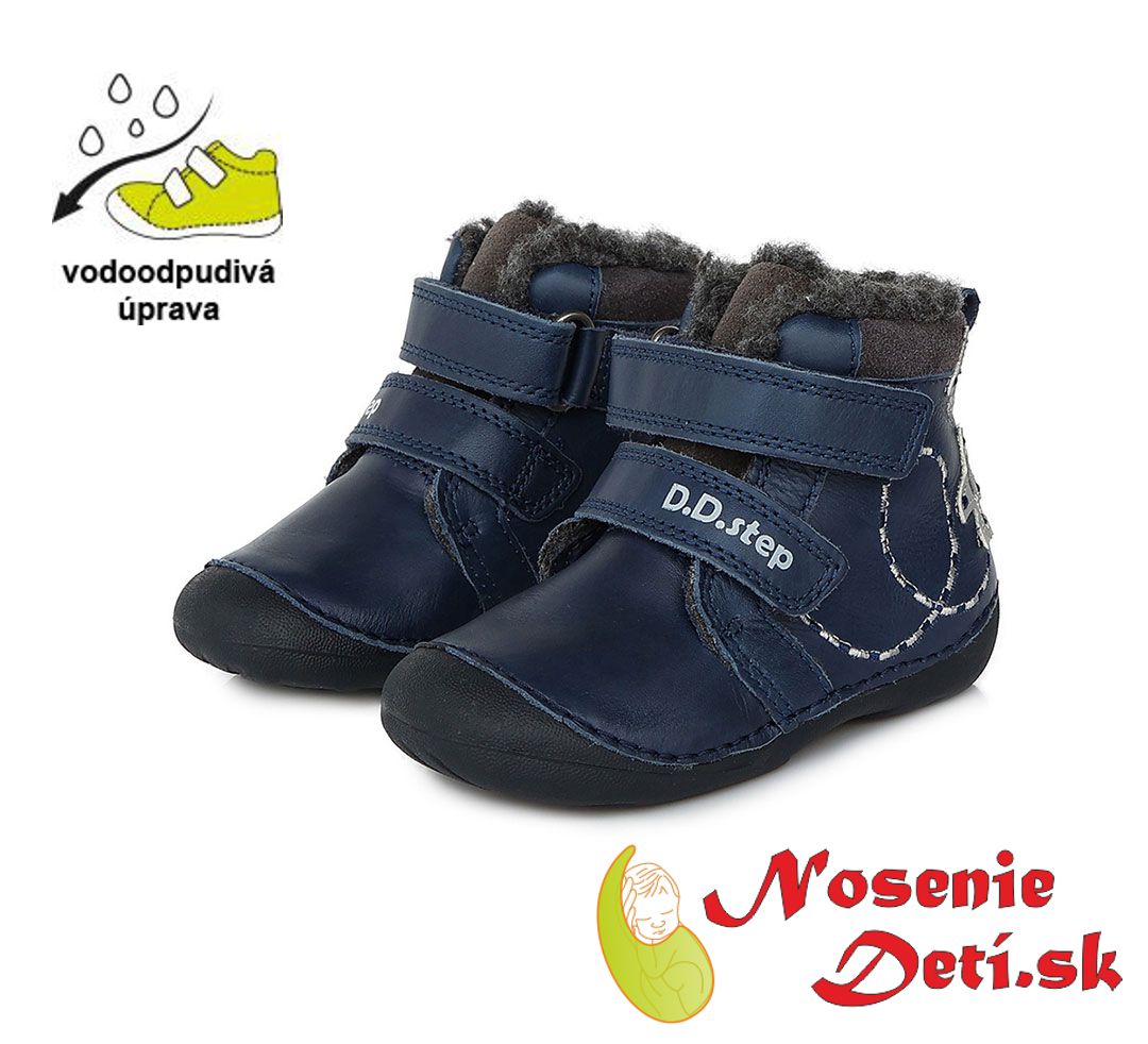 Chlapecké zimní boty alternativa barefoot DD Step Tmavě modré Stíhačky 015-376A