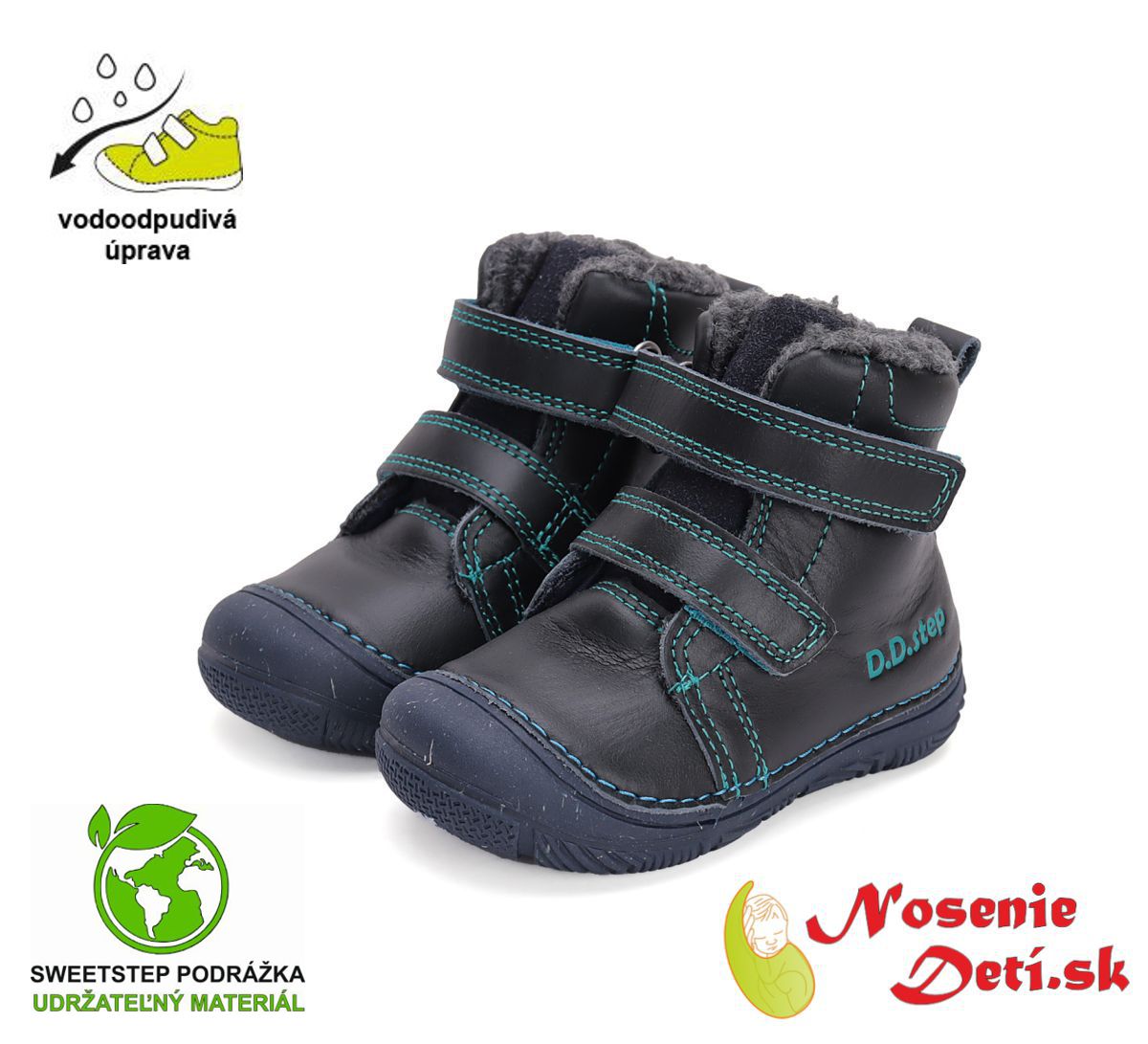 Dětské chlapecké vyšší zimní boty D.D.Step Royal Blue 082-42385