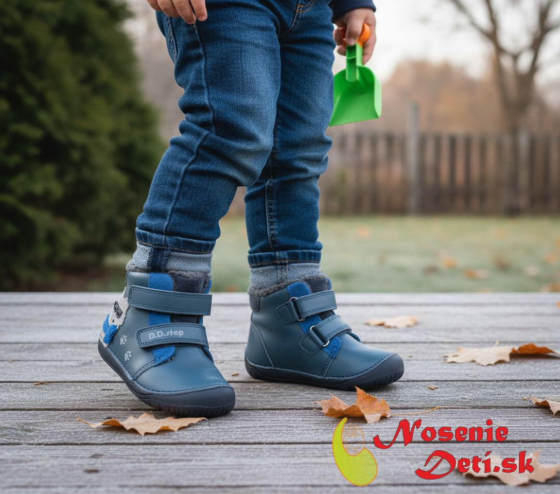 Barefoot dětské zimní vyšší kotníkové boty D.D. Step Royal Blue Wolf 070-52893 Barefoot dětské zimní vyšší kotníkové boty D.D. Step Royal Blue Wolf 070-52893