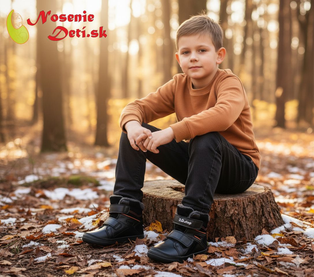 Chlapčenské zimné vyššie topánky D.D. Step 078-52451B Black