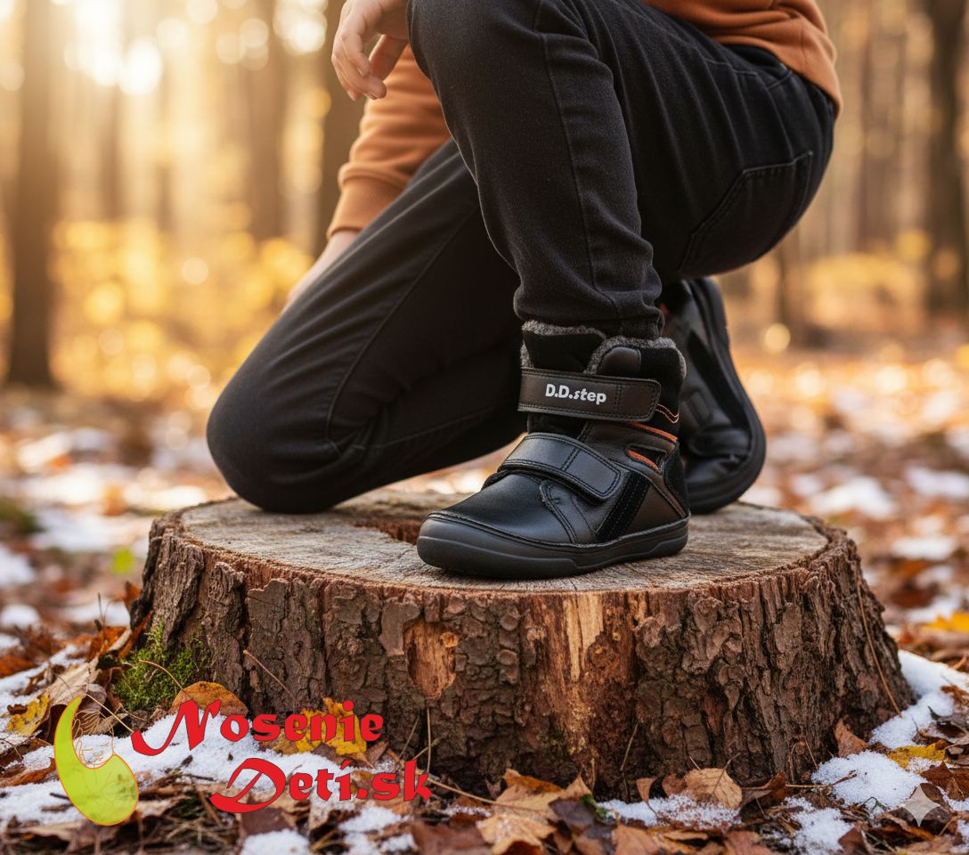 Chlapčenské zimné vyššie topánky D.D. Step 078-52451B Black