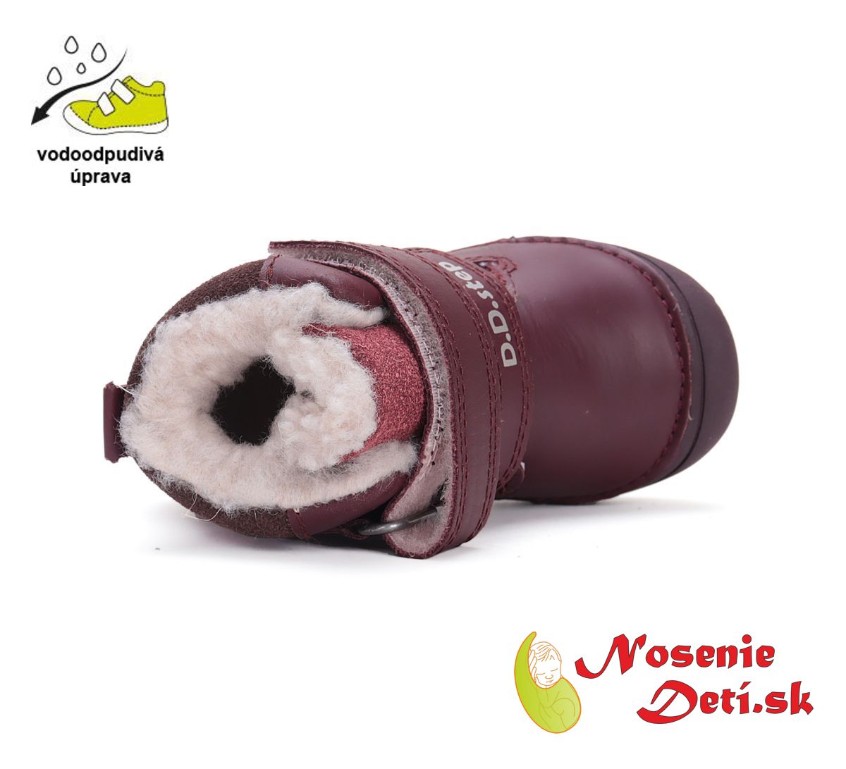 Dievčenské zimné kožené topánky D.D. Step Raspberry Mačiatko 082-42774A