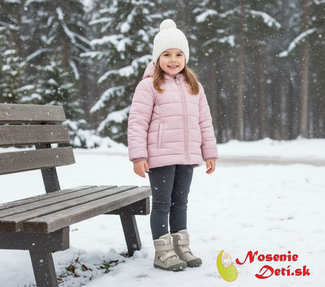 Dívčí kožené zimní vyšší boty D.D. Step Champagne Srdíčka 068-52320A