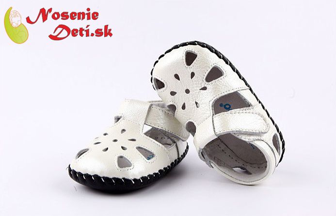 Barefoot dievčenské sandálky Freycoo Baby Natalia Biele