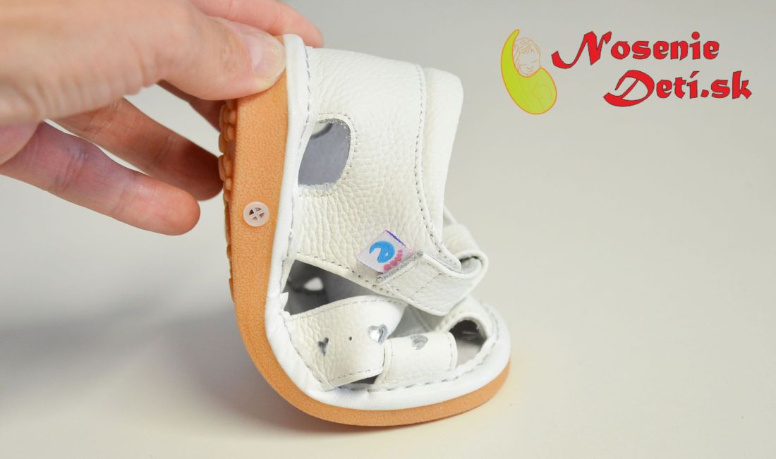Detské kožené sandálky Freycoo Molly Biele alternatíva barefoot