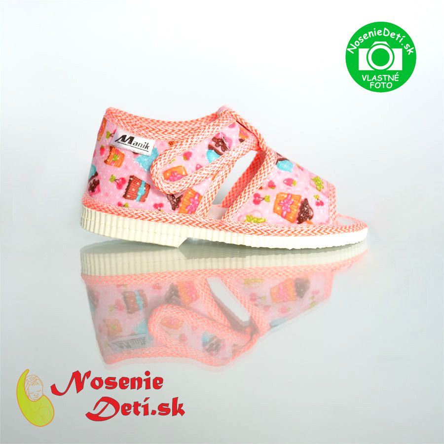 Dívčí dětské bačkůrky Manik 1S Světle růžové Muffiny