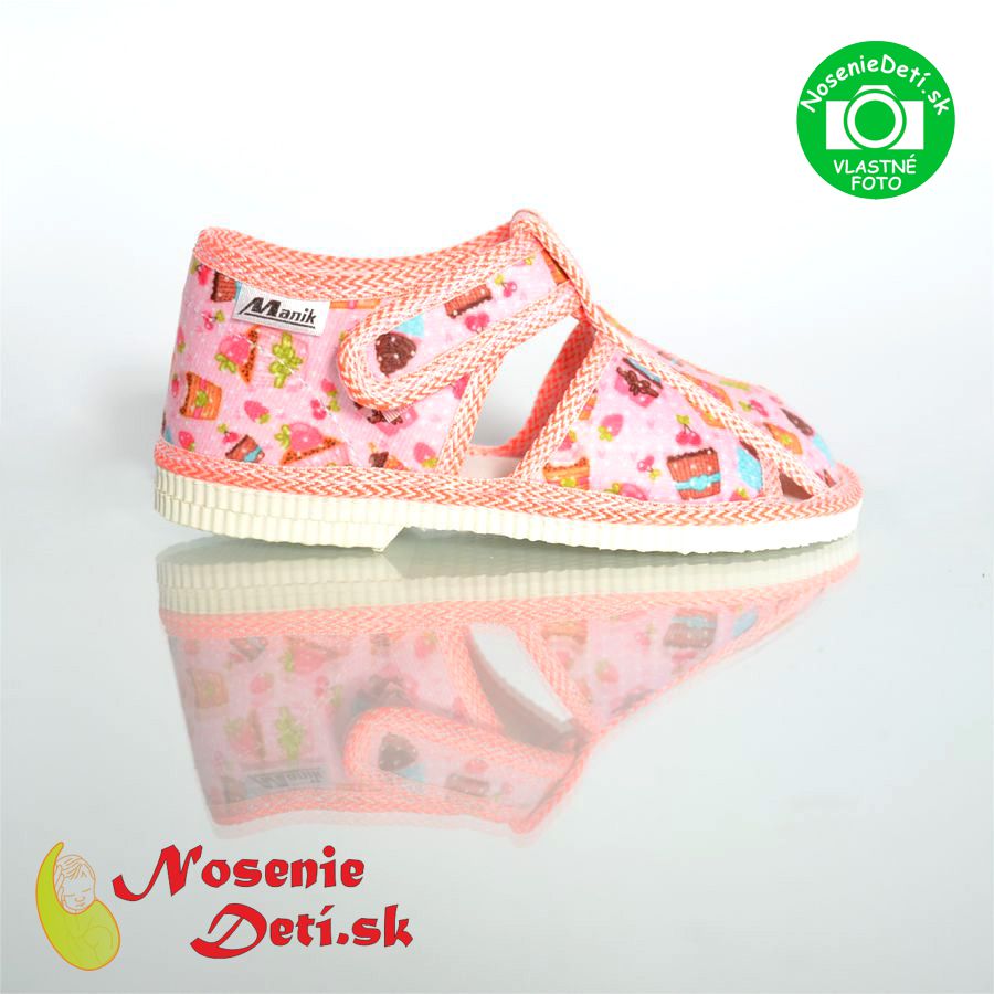 Dívčí dětské bačkůrky Manik 2S Světle růžové Muffiny