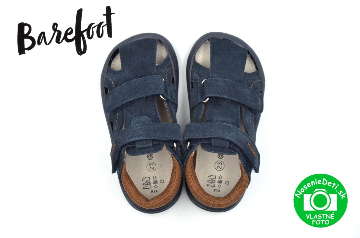 Chlapecké barefoot kožené sandálky s pevnou patou Protetika Rik