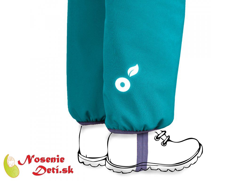 Detské softshellové zimné nohavice otepľovačky Smaragdové so psíkmi