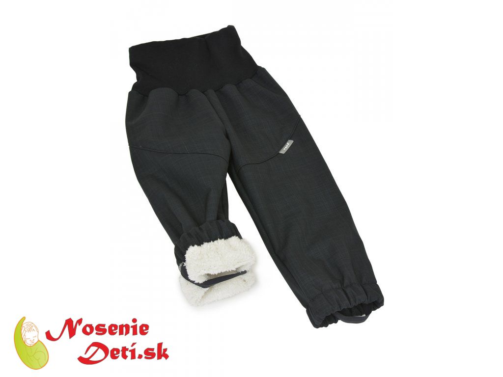 Detské softshellové nohavice s barančekom Unuo Light Čierna Antracit