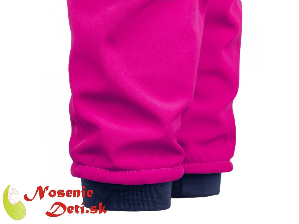 Unuo detské softshellové nohavice s nápletom Fuksia