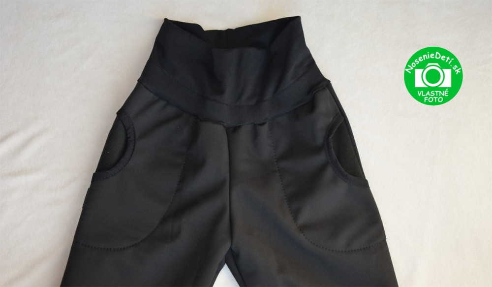 Detské softshellové nohavice čierne