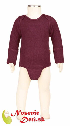 Detské merino body/tričko Manymonths Dark Cerise