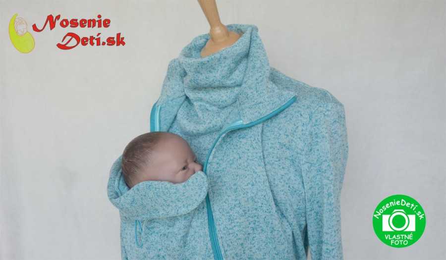 Mikina / sveter na nosenie detí Jožánek Renáta Tyrkysový melír