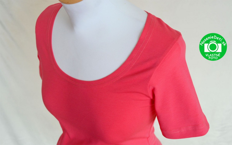 Tehotenské tričko - detail lemovania u krku