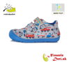 Detské barefoot plátenky chlapčenské DD Step Šedomodré Autá 073-180A