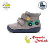 Chlapčenské zateplené kožené topánky D.D. Step Dark Grey Autíčko 071-52771B