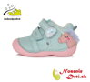 Barefoot alternatíva obuv dievčenské prechodné topánky DD Step Sky Blue Jednorožec 015-706