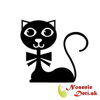 Reflexná nažehľovačka Mačka s mašľou 8,5x8 cm