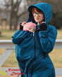 Nosiaca a TEHOTENSKÁ softshellová bunda kabát na nosenie detí Jožánek Andrea Petrolejová