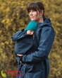 Tehotenská a nosiaca softshellová bunda kabát na nosenie detí Jožánek Andrea Tmavomodrá